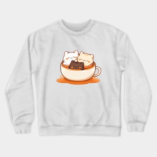 Cute kittens in the cup Crewneck Sweatshirt